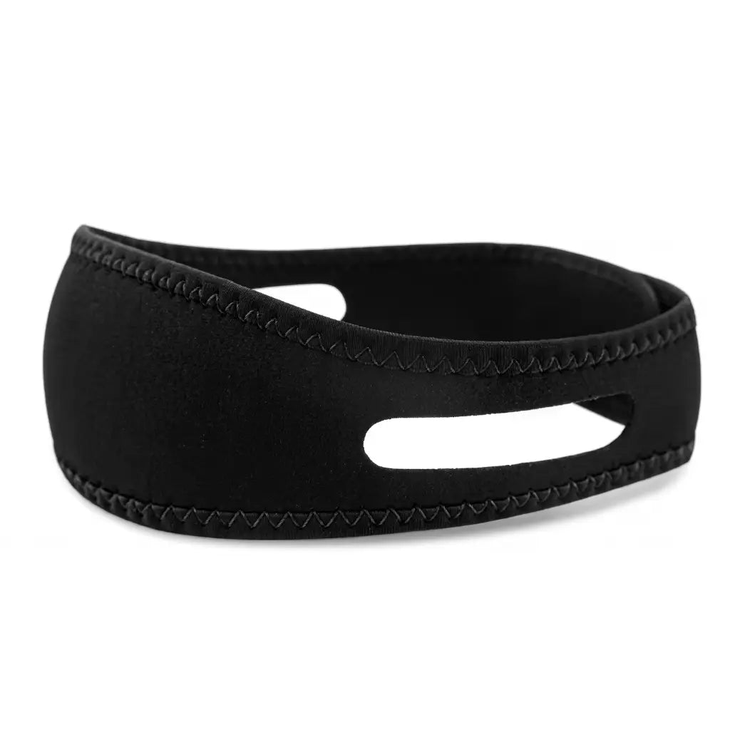Banda anti ronquidos Ronix Sleep Band con diseño anatómico y ergonómico, fabricada en neopreno premium con abertura para el mentón.