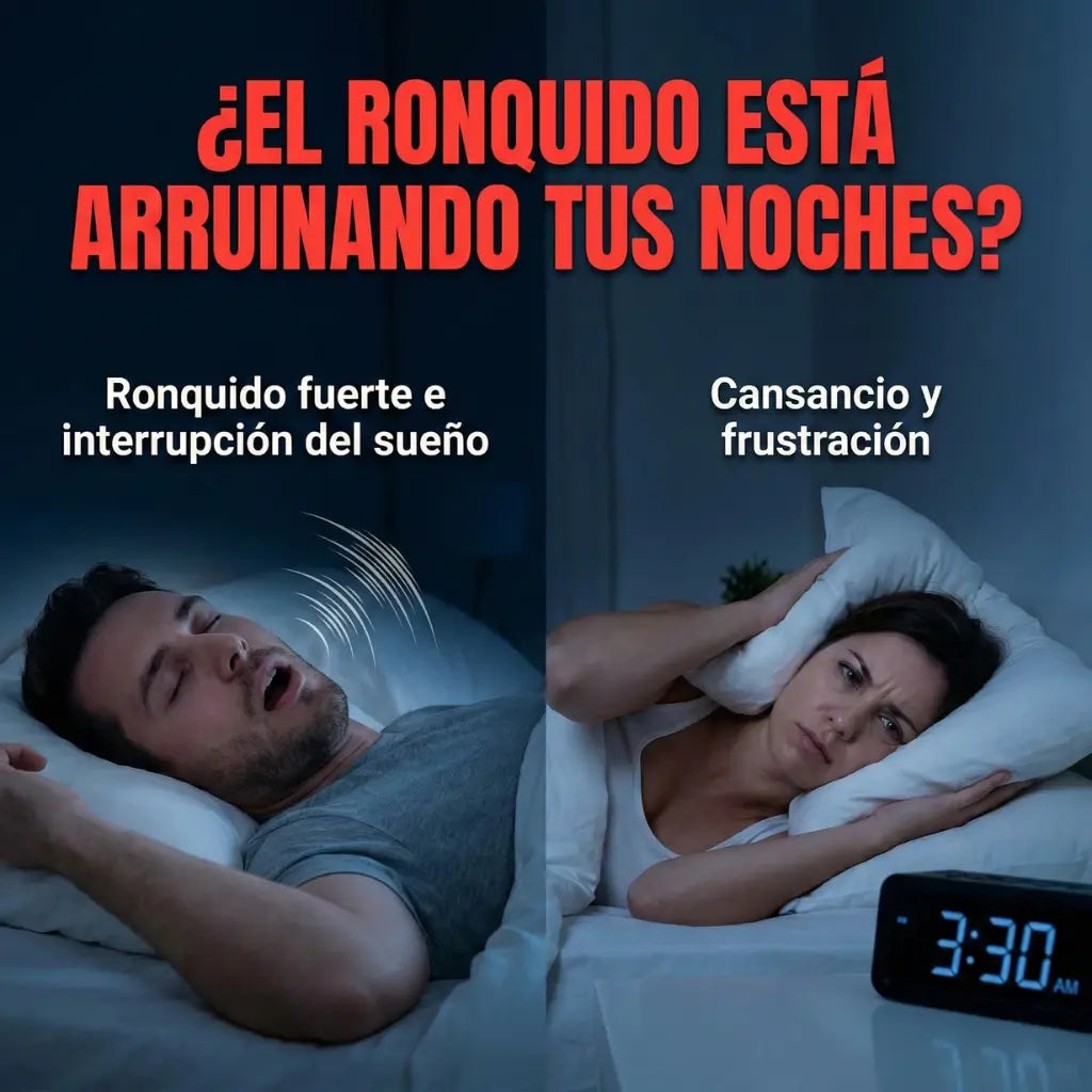 Ronquido fuerte interrumpe el sueño de la pareja causando cansancio y frustración durante la noche