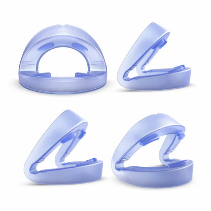 Dispositivo antirronquidos Ronix NightFit transparente azul con diseño ergonómico y ajuste mandibular para dejar de roncar